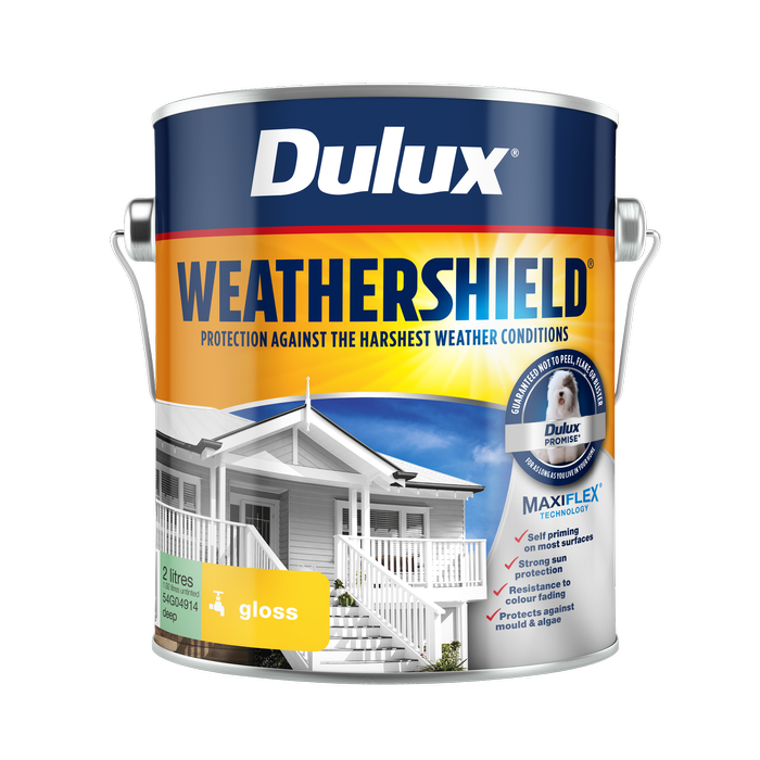 Dulux 2L Deep Gloss Weathershield Exterior Paint