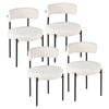 Advwin Dining Chairs Set of 4 Velvet Upholstered Padded Seat White