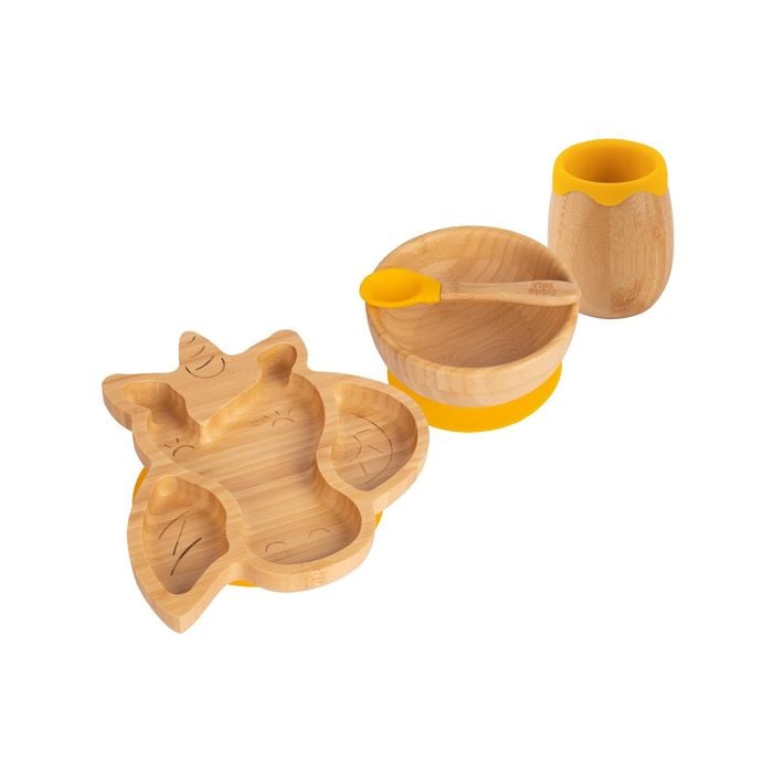 Tiny Dining 4pc Unicorn Bamboo Suction Baby Feeding Set
