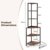 Costway 6-Tier Corner Shelf 165cm Bookshelf w/Charging Station