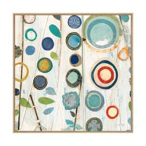Artey | Ocean Garden I Square II - Framed Canvas - Natural Frame - 120 x 120cm