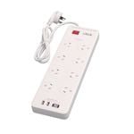 Click 8 Outlet Power Board With USB Charger