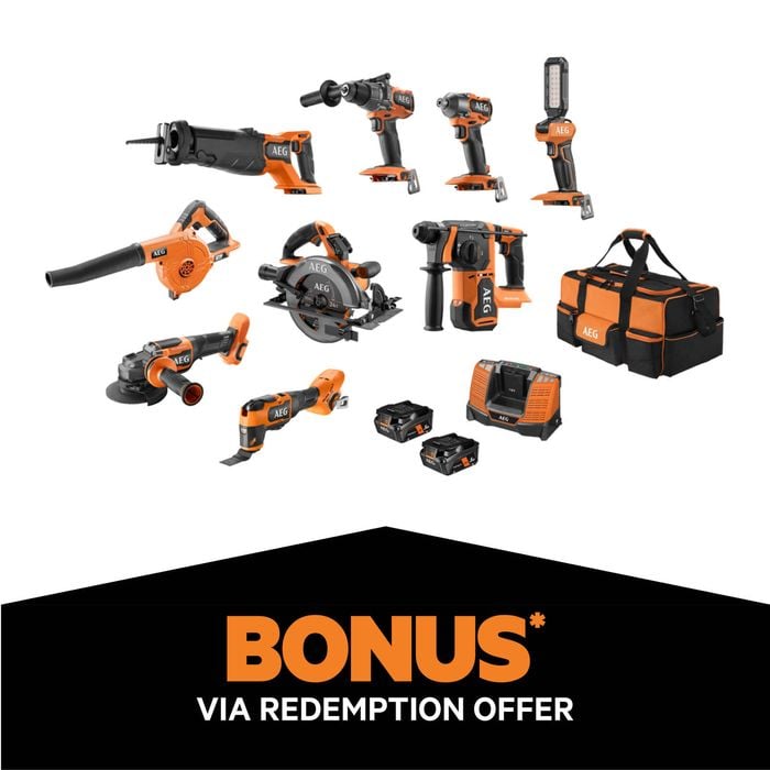 AEG 18V FUSION/Brushless 9-Piece 5.0Ah FORCE Kit