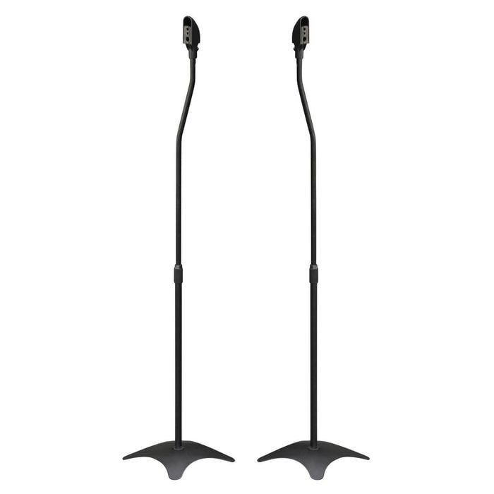 Pair of Black Selby Speaker Stands for Rear Surround Sound Satellite Speakers