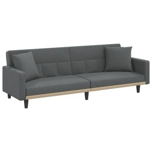 vidaXL Sofa Bed Guest Sleeper Sofa Couch Bed with Cushions Dark Grey Fabric