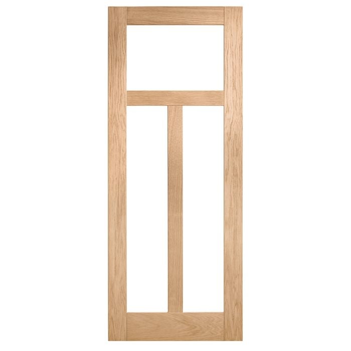 Corinthian Moda Clear Glass White Oak Internal Door AMODG6 - 620mm x 2340mm x 35mm