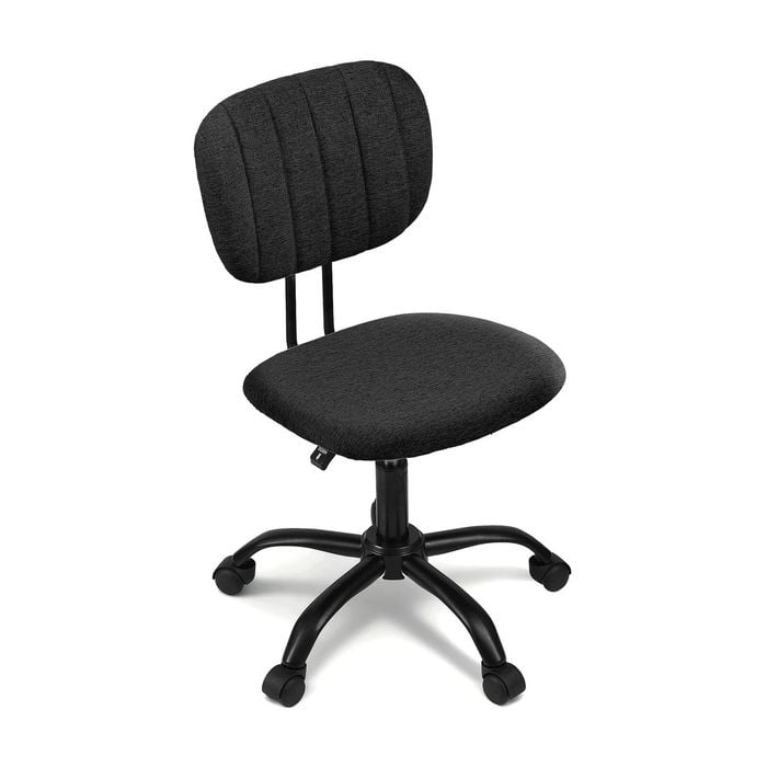 Artiss Armless Office Chair Swivel Home Office Desk Chair Fabric, Black