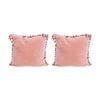 2x LVD Cushion Velvet Tassels Blush Throw Pillow Home/Lounge Decor 50cm Square