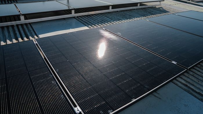 solar panels on a roof 