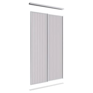 Lugna 2100 x 1200mm Clear Anodised VJ Panels Wardrobe Double Sliding Doors