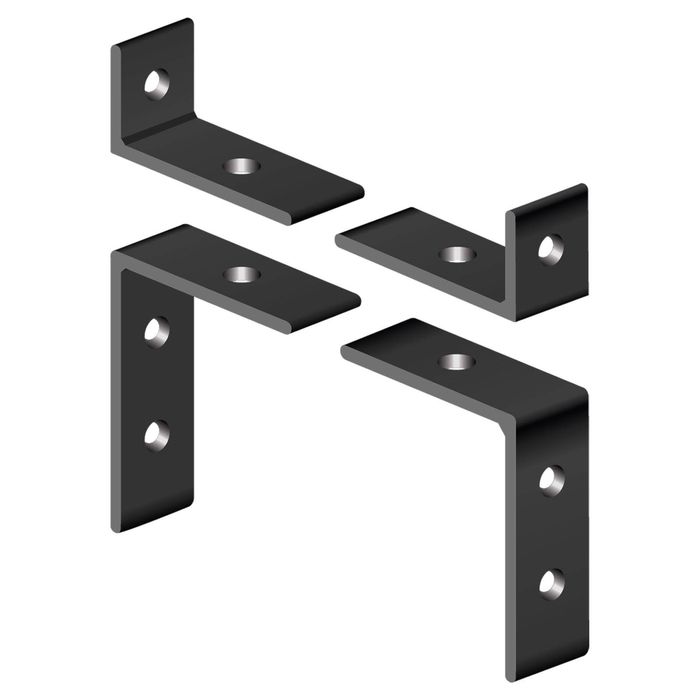 ProtectorAl Black Aluminium Decorative Screen Adaptor Brackets - 4 Pack