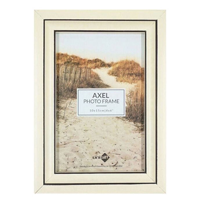Unigift Axel Glass Home Decor Picture Photo Frame 10x15cm Ivory/Black