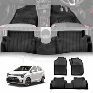 3D Floor Mats for Kia Picanto 2016-Onwards Heavy Duty All Weather Car Mats Carpet Liner Set