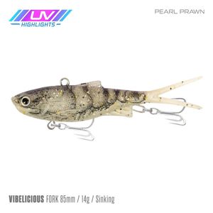 Samaki Vibelicious Fork Tail Soft Vibe 85mm 14g Fishing Lure Pearl Prawn