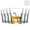 Lav Aras 305ml Whisky Glasses - Set Of 12 Faceted Rocks Tumblers For Whiskey, Bourbon & Cocktails Short Drinking Glasses