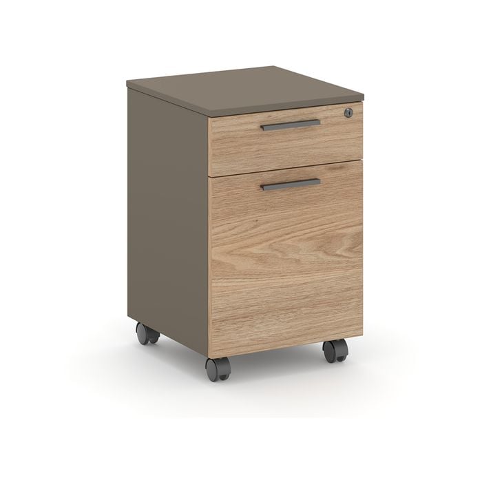 Ellis Mobile Pedestal Filing Cabinet Oak Grey