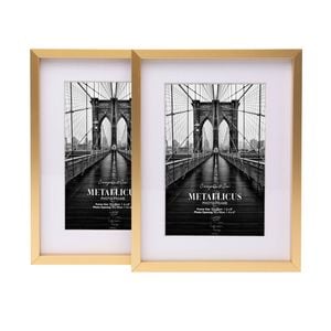 Cooper & Co. 6 x 8inch Mat to 4 x 6inch Set of 2 Gold Premium Metallicus Metal Photo Frames