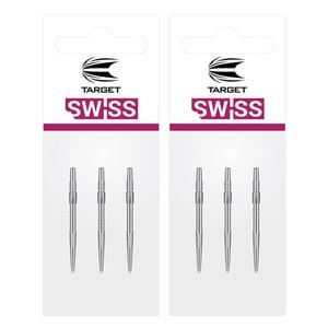 2x 3pc Target Swiss Firepoint Dart Point Replacement Spare Tip 30mm Silver