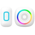 Arlec 200m White Wireless Plug-in RGB Door Chime with Push Button