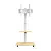 Floor TV Cart with Shelf | Swivel, Height Adjustable, Fits 26-65 Inch TVs, 40kg Capacity XZZDTP-05G