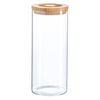 Argon Tableware Glass Storage Jar - Wood Lid - 1.5 Litre - Modern Round Scandi Organisation Container Glass Jar