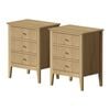 Oikiture Bedside Tables Set of 2 Nightstand Natural