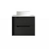 Attica Baia 600mm Black Oak Vanity With Carrara Stone Top 