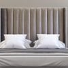 Istyle Modern Classic Jacob Queen Velvet Bed Head Grey