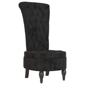 vidaXL High Back Chair Accent Sofa Chair Side Chair Black Velvet Button Design