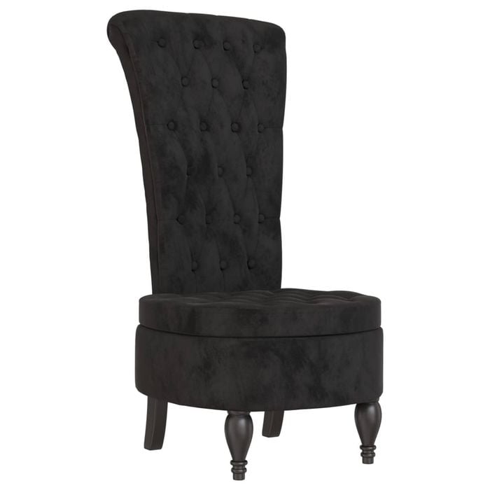 vidaXL High Back Chair Accent Sofa Chair Side Chair Black Velvet Button Design