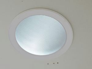 Skylight in a creme ceiling