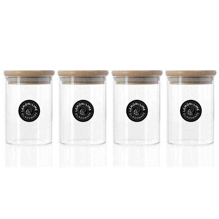 4PK Lemon & Lime Camden 250ml Glass Food Container w/ Bamboo Lid