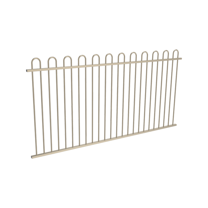 ProtectorAl 2400 x 1200mm Paperbark Aluminium Pool Fence Panel Loop Top