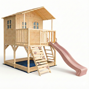 Hide & Seek Kids Marlie Cubby House With 2.2m Pearl Rose Slide