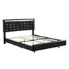 Levede PU leather Floating LED Bed Frame Double Black