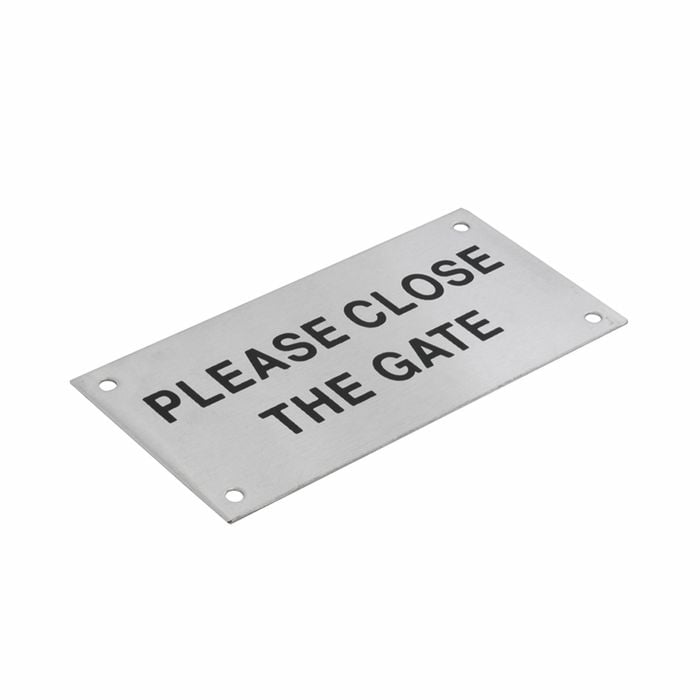 Sandleford 95 x 47mm Stainless Steel Please Close The Gate Sign