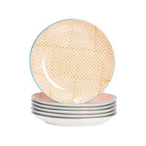 Nicola Spring Patterned Dinner Plates - Print Design - 26cm - Set of 6
