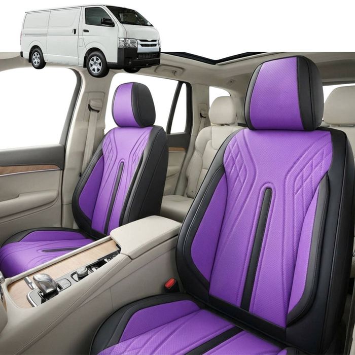 Australian Goose Front Seat Covers for Toyota Hiace Van 2005 - 2019 (LWB) - PU Leather, Purple (2pc)