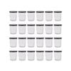 Argon Tableware 250ml Glass Jam Jars With Airtight Black Lids - Set Of 24 Empty Screw Top Kitchen Storage Preserving Jar