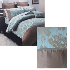 Bloomington Regal Blue Polyester Cotton Jacquard Quilt Cover Set Double