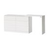 Oikiture 6 Chest of Drawers Dresser with Side Table White