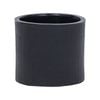 18 x 16cm Black Medium Cylinder Linear Ceramic Pot - 180mm