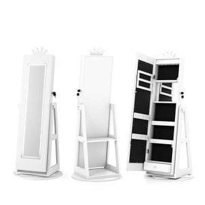 Costway Kid Mirror Jewellery Cabinet 3in1 Jewelry Organizer Armoire White
