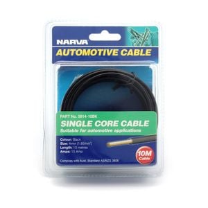 NARVA 15A 4mm x 10m Black Single‑Core Cable