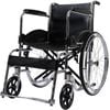 EQUIPMED Folding Manual Wheelchair Self Propelled, 24" Rear Wheels, Chrome Steel Frame, 46cm Wide Seat, 100kg Capacity