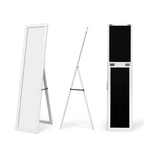 Costway Full-length Wooden Mirror Free-standing Mirror Floor Mirror - White