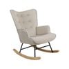 Oikiture Rocking Chair Nursing Armchair Linen Beige