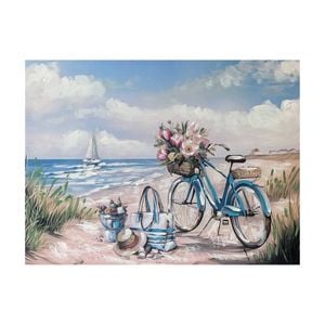 P&P Blue Bike Decorative Wall Art For Contemporary Living Rooms