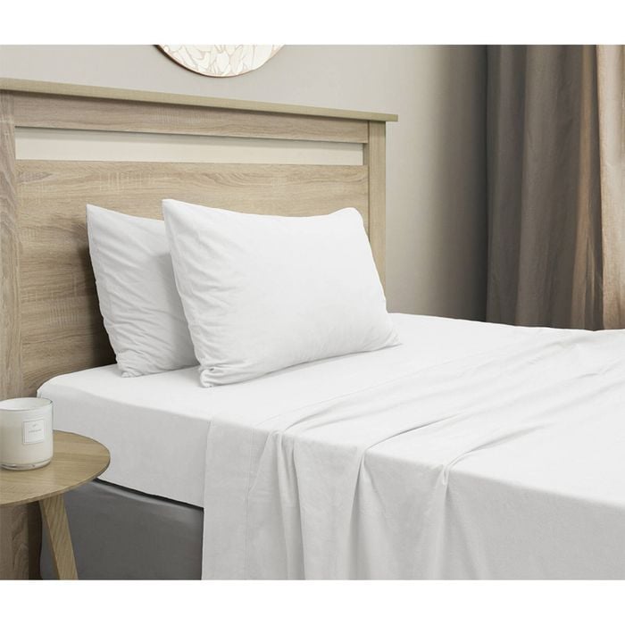 Ardor Boudior King Bed Micro Flannel Sheet Set White