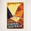 Galrie Vintage Central Australia Train Travel Poster for Winter Holidays, White Frame, A4 21 x 30cm (8 x 12inch)